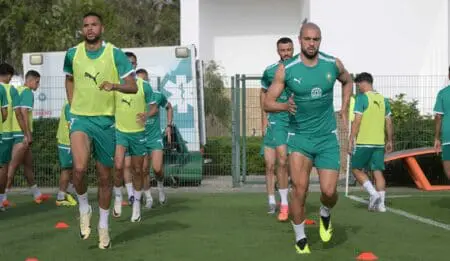 المنتخب الوطني يجري آخر حصة تدريبية قبل التوجه إلى أكادير