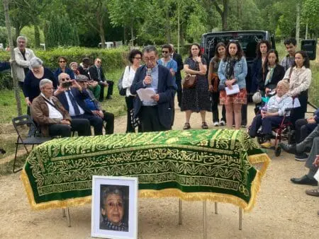 المرزوقي وقصائد درويش في وداع أرملة بنبركة في باريس