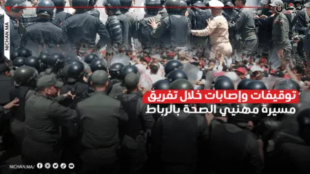 توقيفات وإصابات خلال تفريق مسيرة مهنيي الصحة بالرباط