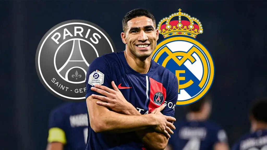 باريس سان جيرمان يسعى لمنع خروج حكيمي مجاناً إلى ريال مدريد