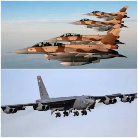تدريبات مشتركة بين مقاتلات F-16 المغربية وقاذفات B-52 الأمريكية